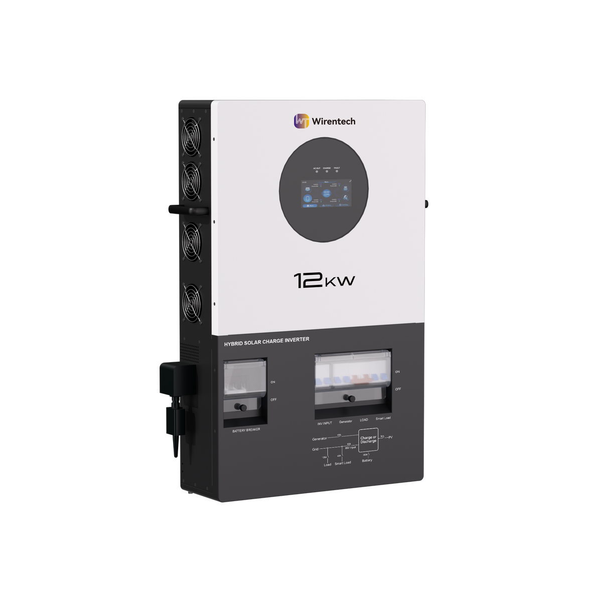 Wirentech 12kW 120/240V Split-Phase Hybrid Inverter with 200A Bypass