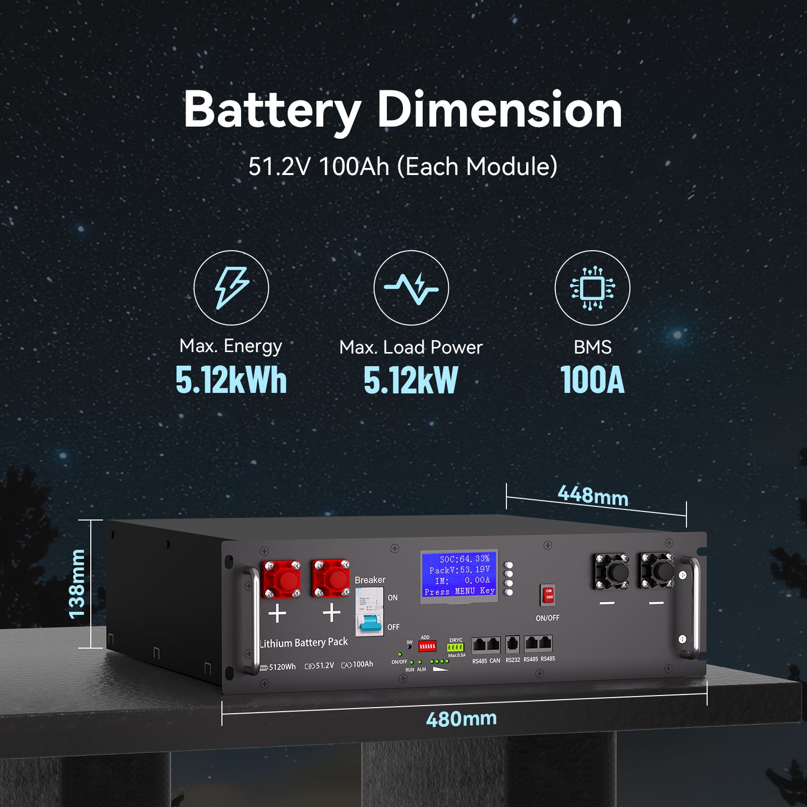 51.2V 100Ah Server Rack