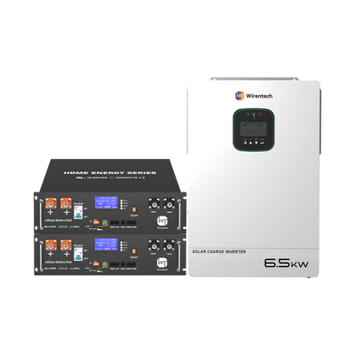 Wirentech 10.24kWh LiFePO4 Battery + 6.5kW Hybrid Solar Inverter Kit