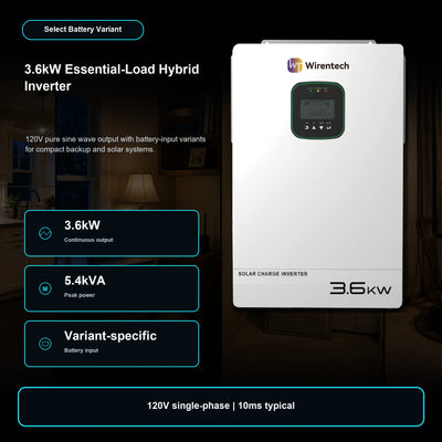 [Pre-Order] Wirentech 3.6kW Hybrid Solar Inverter for Home Energy Storage