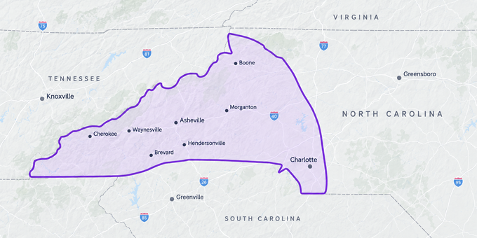 Graham Horne’s service area in western North Carolina