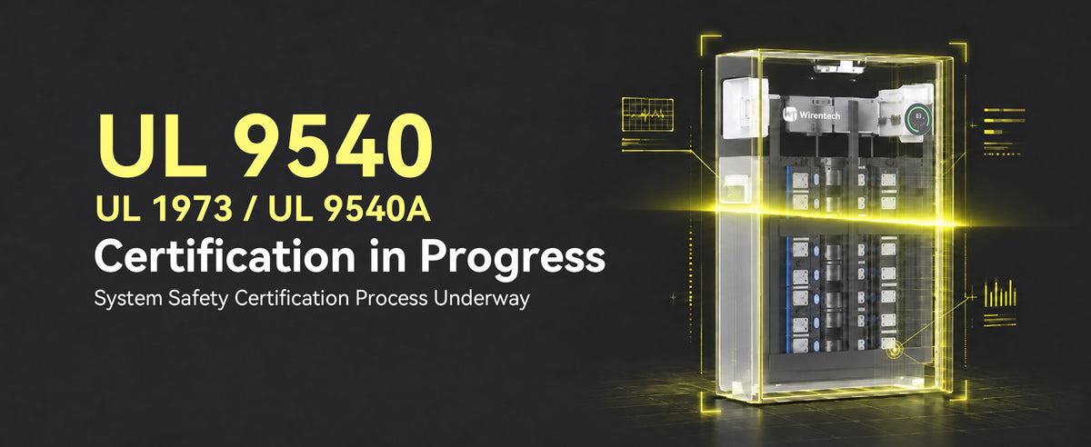 Wirentech WP51314 battery undergoing UL 9540 and UL 1973 certification work and UL 9540A testing
